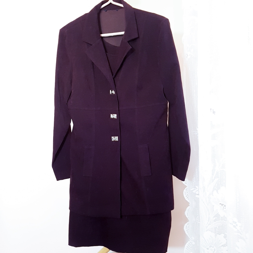 Deep Plum Purple vintage Faux suede suit